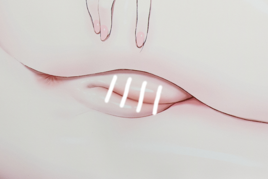 【レビュー】涼香 おもちちゃんOMTタペストリー (Suzuya)_局部アップ