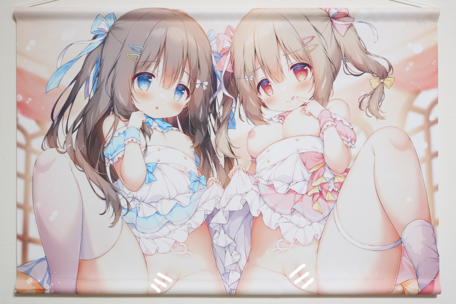 【レビュー】桃豆こまもち メスガキちゃん達のMAID喫茶ぷちきっすへようこそ! 芽衣とひなのたて○じタペストリー (萌えCute!)_全体